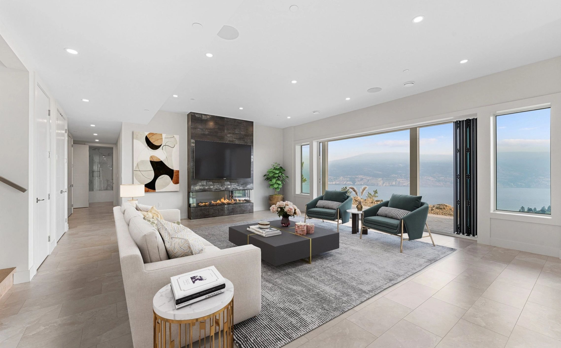 Summerland Luxury Residence — open plan living with panoramic view